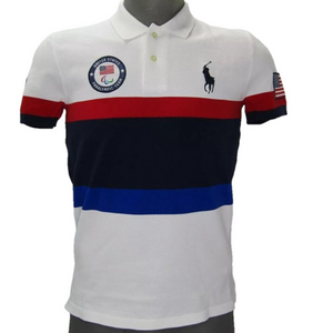 NEW POLO RALPH LAUREN Mens Polo Shirt White Team USA Closing Ceremony